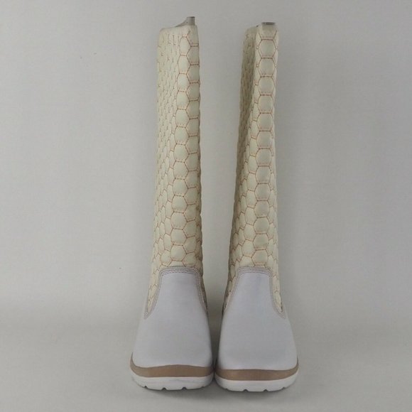 Timberland Kickadillaquilt Womens Boots White Leather 14In Vintage - Picture 4 of 12